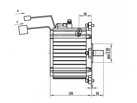 มอเตอร์ลากจูง 6000-11000W สำหรับมอเตอร์ DC ไร้แปรงถ่าน ซีรี่ส์ TZ210BX-T