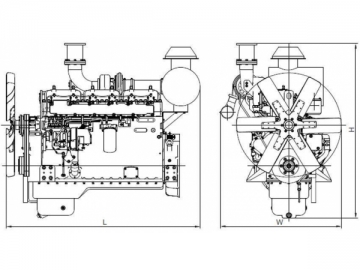 เครื่องยนต์ดีเซลซีรีส์ SC13G / SC15G สำหรับเครื่องกำเนิดไฟฟ้า
